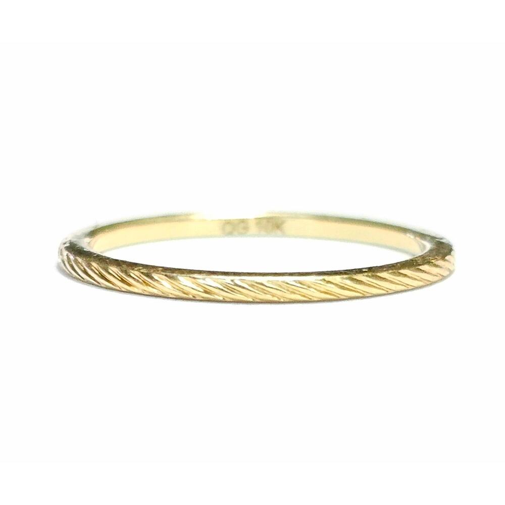 10K Gold Ring Minimalist Twisted Gold Band Midi Size 4.25